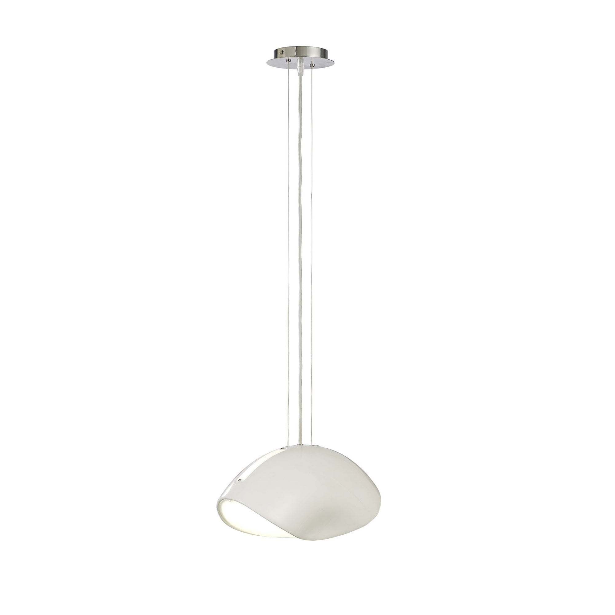 M1942 Pasion Oval Pendant 3 Light E27 Gloss White/White Acrylic/Polished Chrome