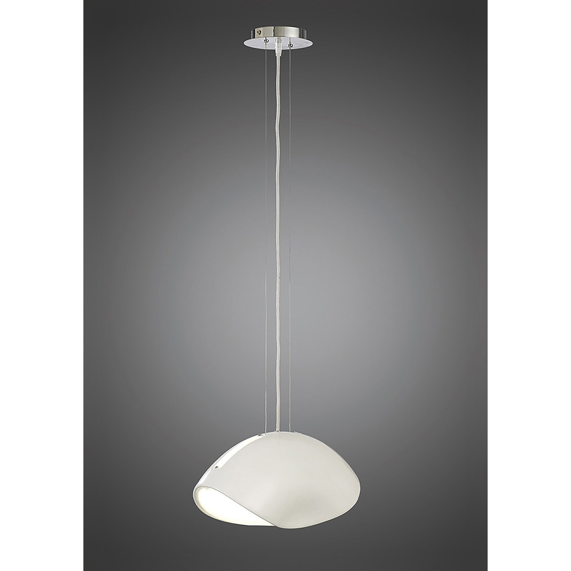 M1942 Pasion Oval Pendant 3 Light E27 Gloss White/White Acrylic/Polished Chrome