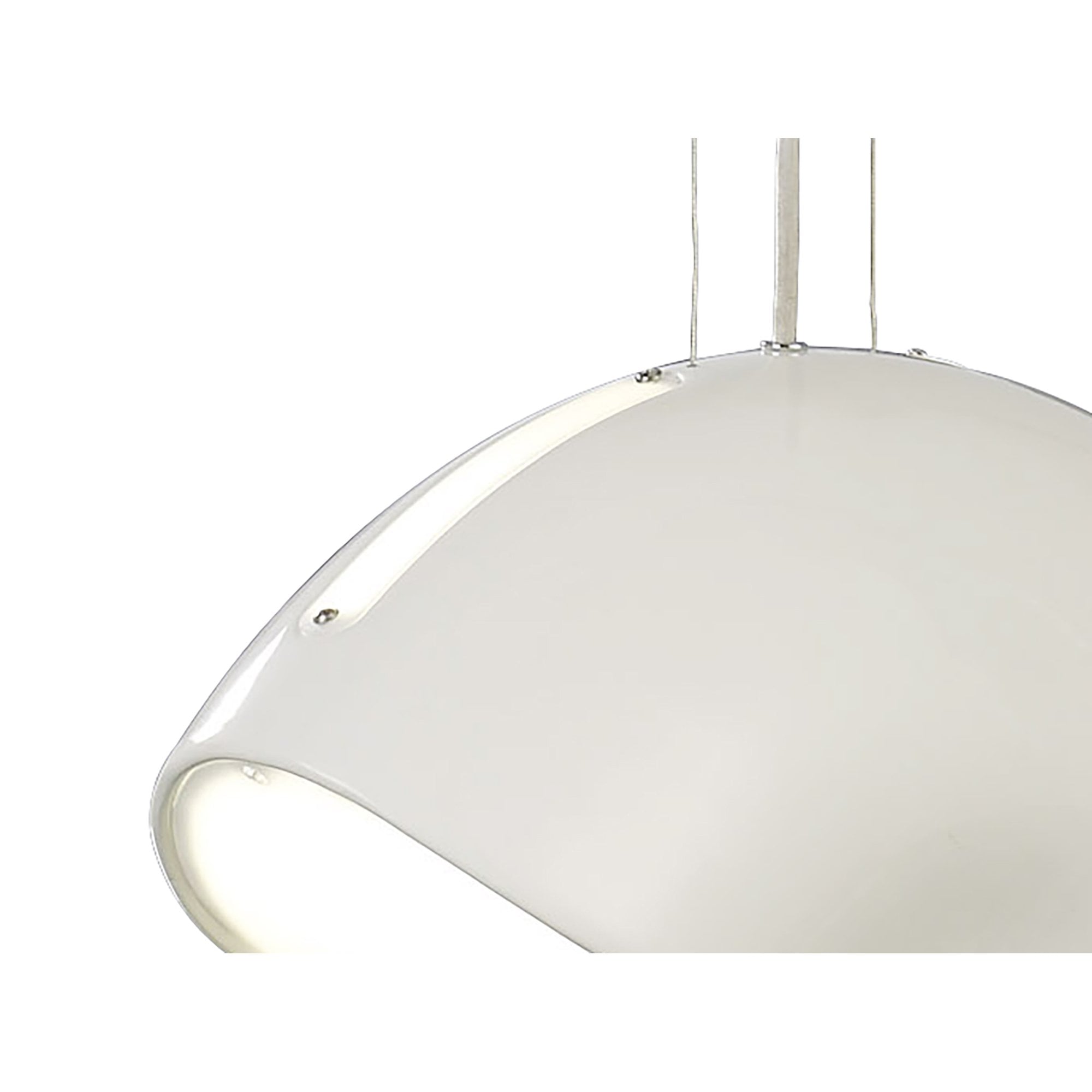 M1942 Pasion Oval Pendant 3 Light E27 Gloss White/White Acrylic/Polished Chrome