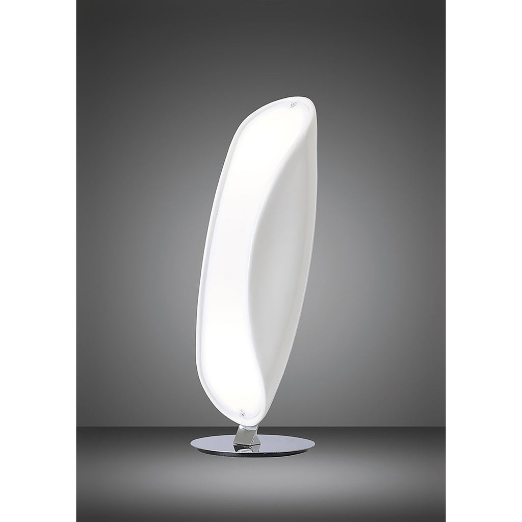 M1945 Pasion Table Lamp 2 Light E27 Gloss White/White Acrylic/Polished Chrome