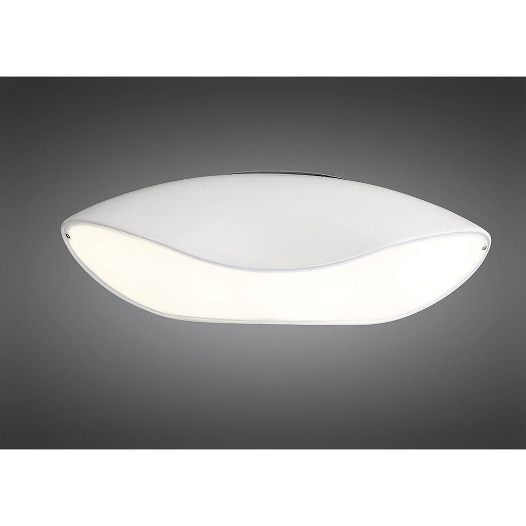 M1947 Pasion Oval Ceiling 4 Light E27 Gloss White/White Acrylic/Polished Chrome