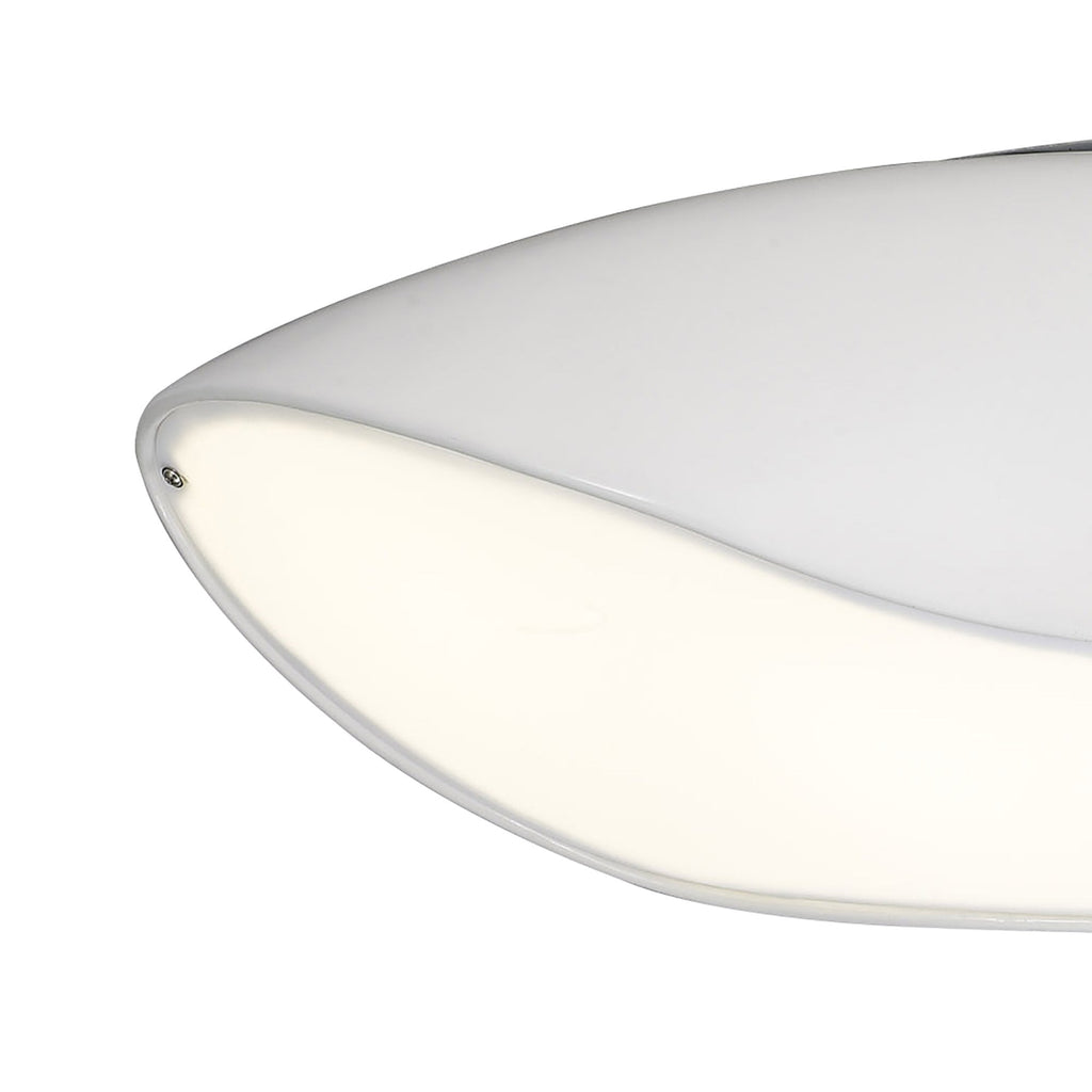 M1947 Pasion Oval Ceiling 4 Light E27 Gloss White/White Acrylic/Polished Chrome