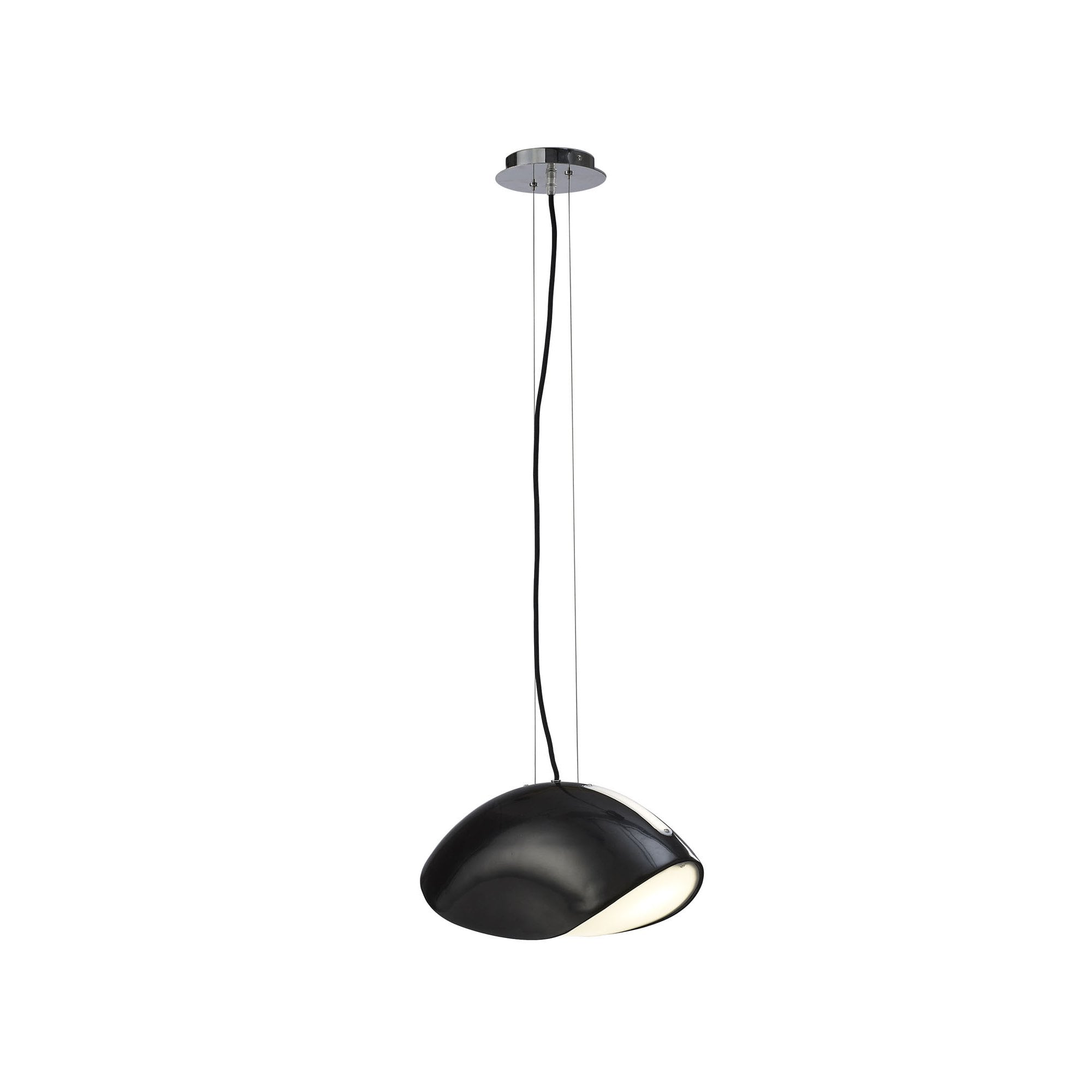 M1952 Pasion Rectangular Pendant 3 Light E27 Gloss Black/White Acrylic/Polished Chrome