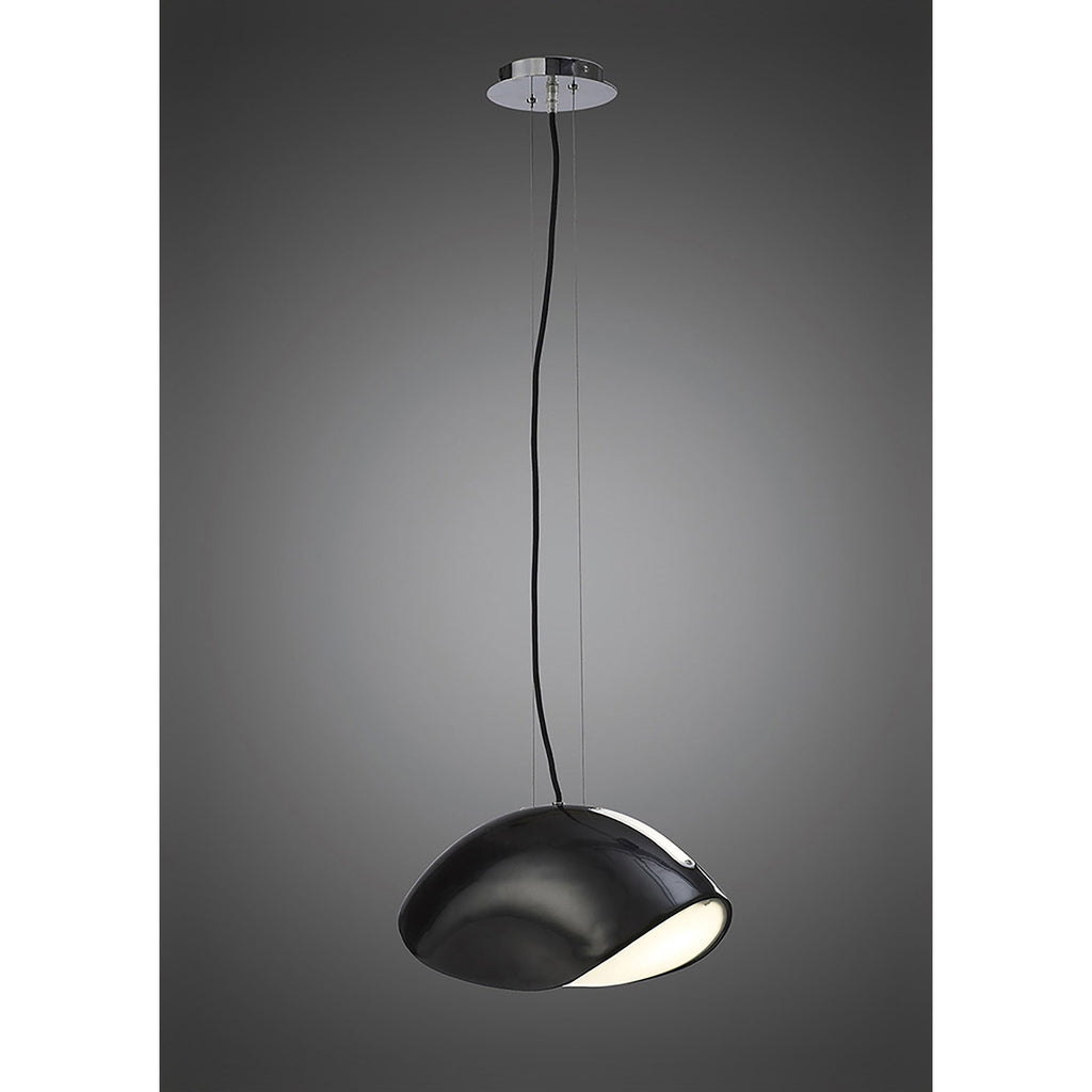 M1952 Pasion Rectangular Pendant 3 Light E27 Gloss Black/White Acrylic/Polished Chrome