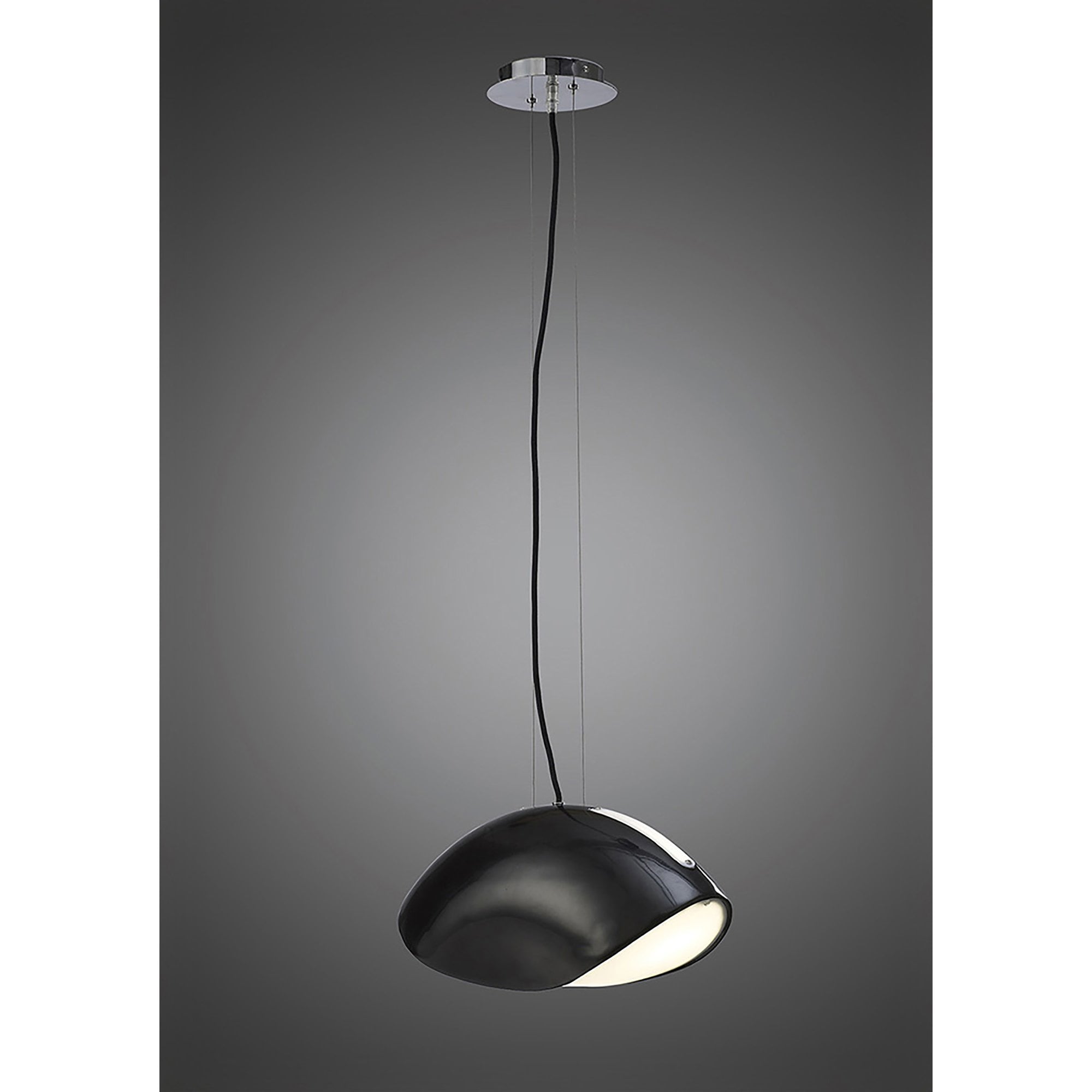 M1952 Pasion Rectangular Pendant 3 Light E27 Gloss Black/White Acrylic/Polished Chrome