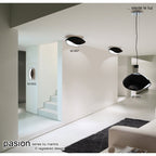 M1952 Pasion Rectangular Pendant 3 Light E27 Gloss Black/White Acrylic/Polished Chrome