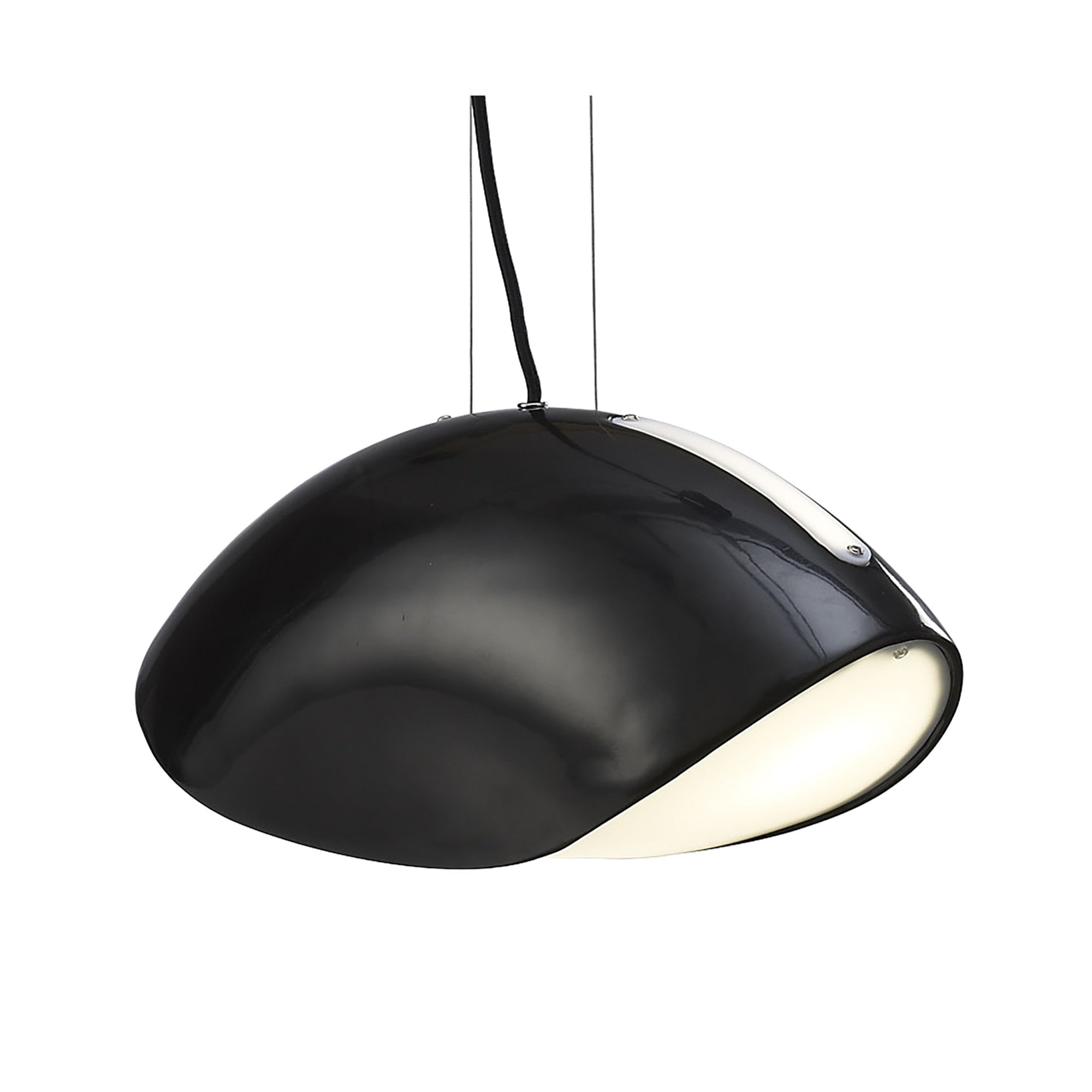 M1952 Pasion Rectangular Pendant 3 Light E27 Gloss Black/White Acrylic/Polished Chrome