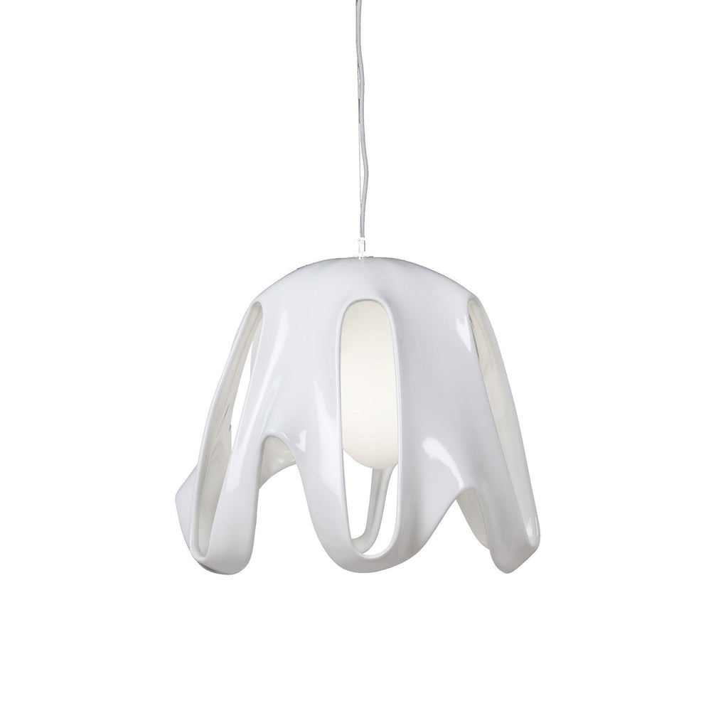 M3740 Phantom Pendant 1 Light E27 Gloss White/Frosted White Glass/Polished Chrome