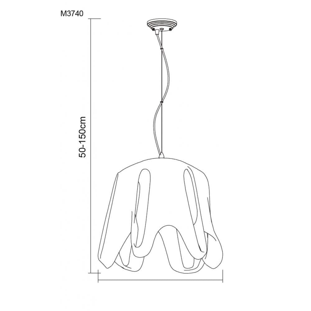 M3740 Phantom Pendant 1 Light E27 Gloss White/Frosted White Glass/Polished Chrome