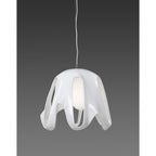 M3740 Phantom Pendant 1 Light E27 Gloss White/Frosted White Glass/Polished Chrome