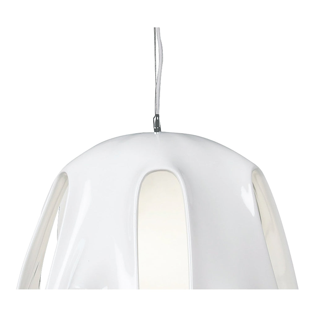 M3740 Phantom Pendant 1 Light E27 Gloss White/Frosted White Glass/Polished Chrome