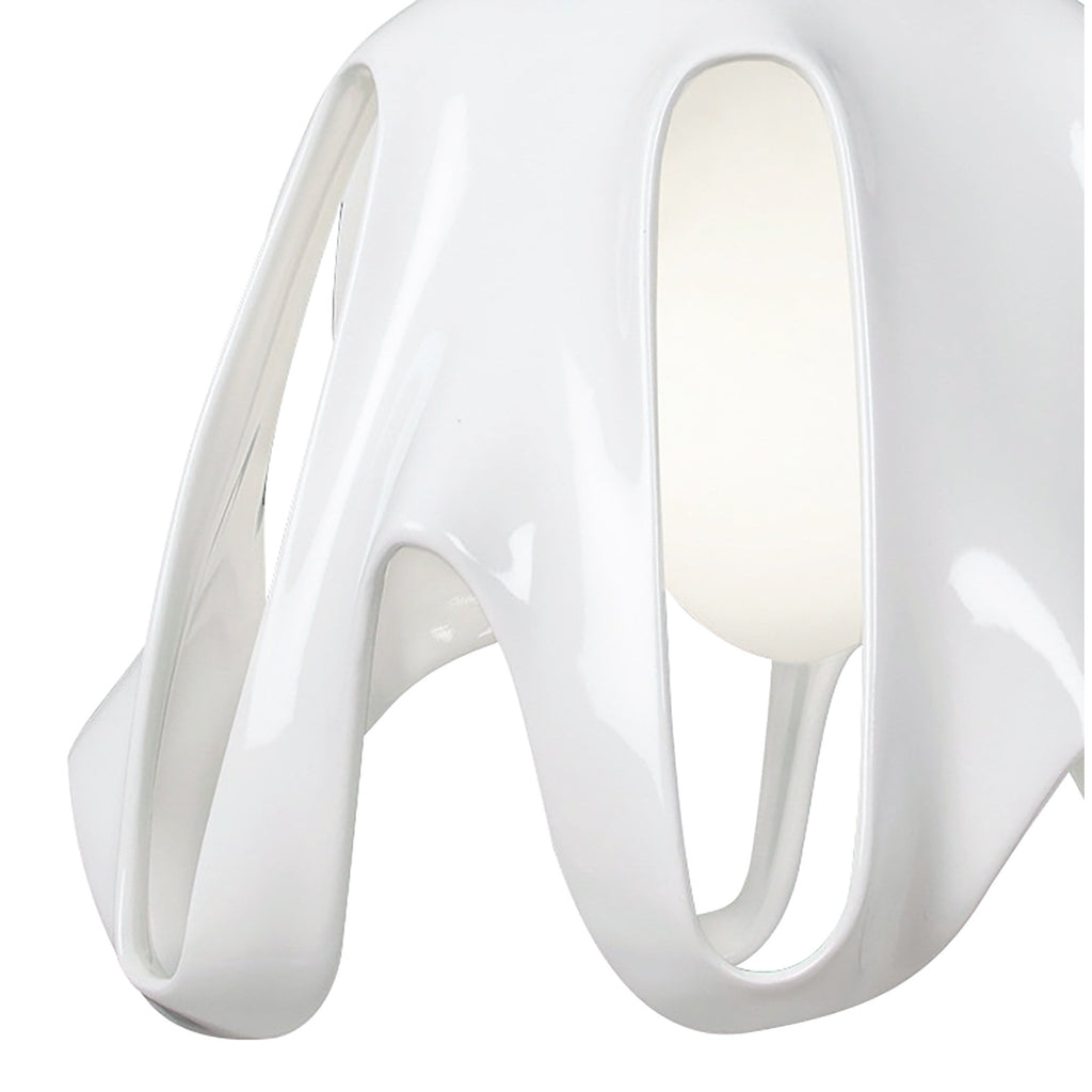 M3740 Phantom Pendant 1 Light E27 Gloss White/Frosted White Glass/Polished Chrome
