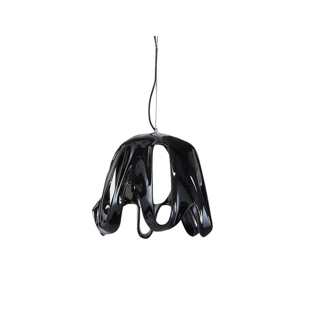 M3741 Phantom Pendant 1 Light E27 Gloss Black/Frosted White Glass/Polished Chrome