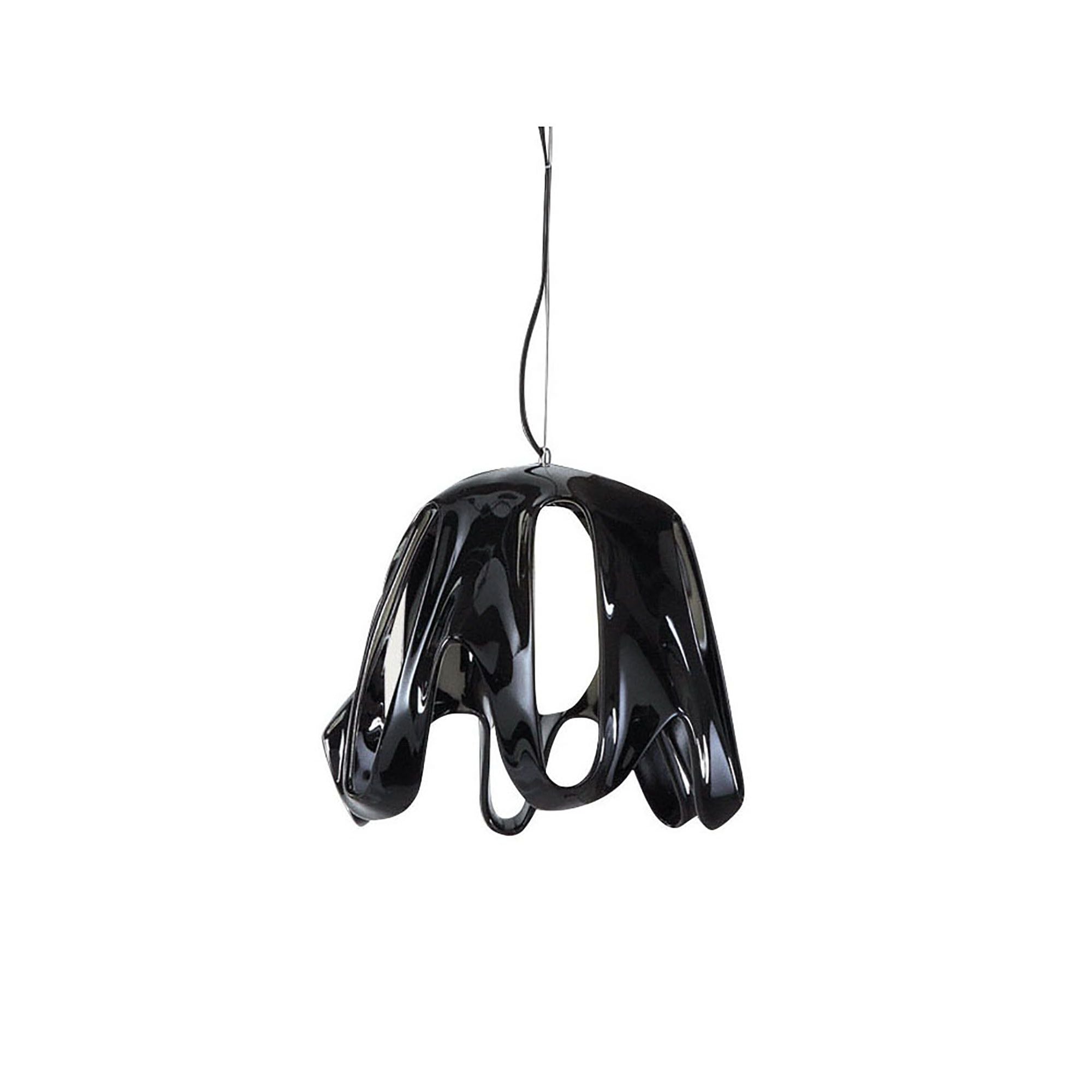 M3741 Phantom Pendant 1 Light E27 Gloss Black/Frosted White Glass/Polished Chrome