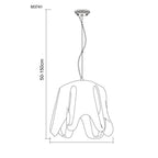 M3741 Phantom Pendant 1 Light E27 Gloss Black/Frosted White Glass/Polished Chrome
