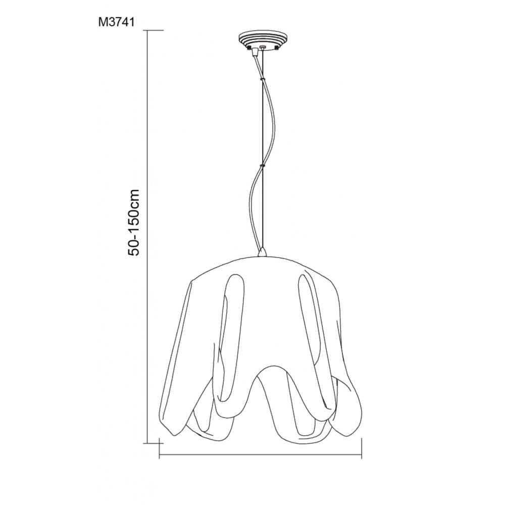 M3741 Phantom Pendant 1 Light E27 Gloss Black/Frosted White Glass/Polished Chrome