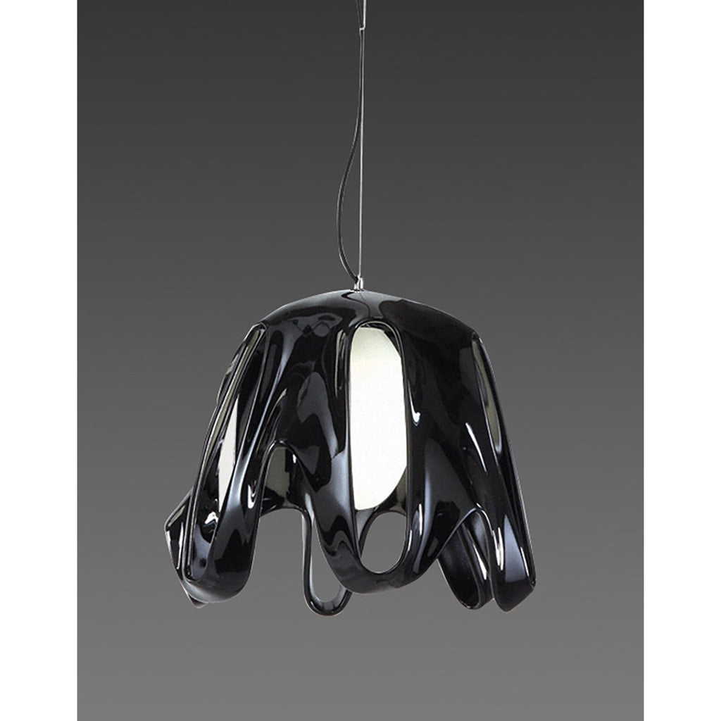 M3741 Phantom Pendant 1 Light E27 Gloss Black/Frosted White Glass/Polished Chrome