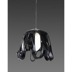M3741 Phantom Pendant 1 Light E27 Gloss Black/Frosted White Glass/Polished Chrome