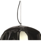 M3741 Phantom Pendant 1 Light E27 Gloss Black/Frosted White Glass/Polished Chrome