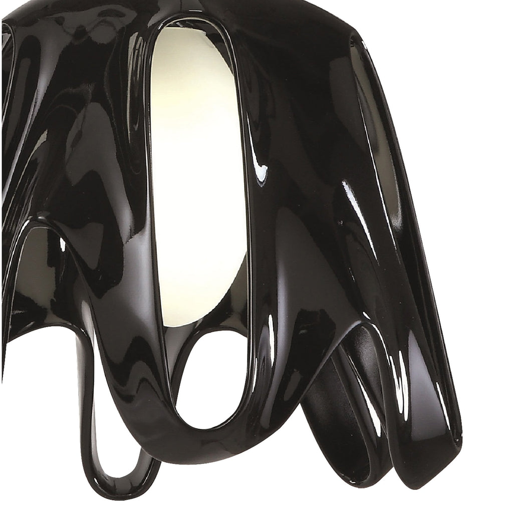 M3741 Phantom Pendant 1 Light E27 Gloss Black/Frosted White Glass/Polished Chrome