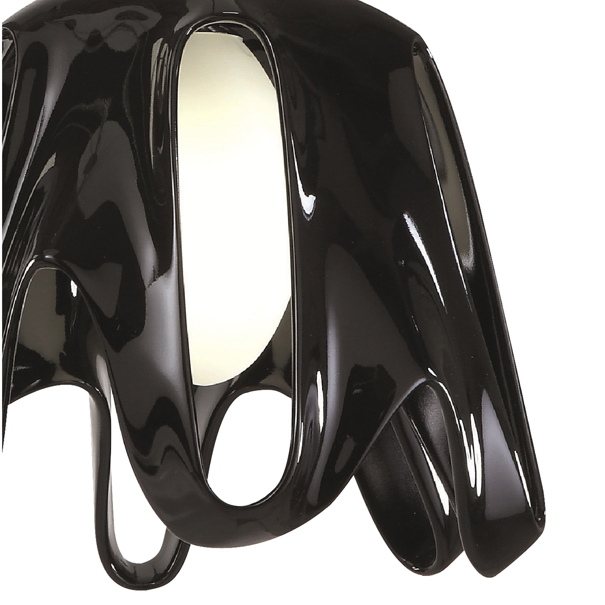 M3741 Phantom Pendant 1 Light E27 Gloss Black/Frosted White Glass/Polished Chrome