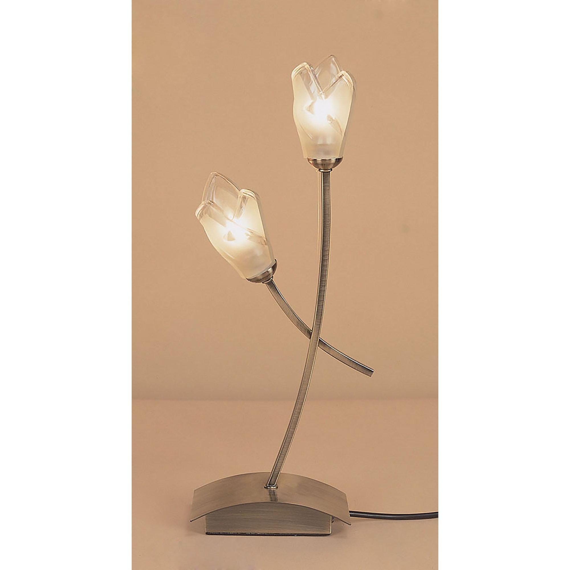 M0182AB Pietra Table Lamp 2 Light G9 Antique Brass