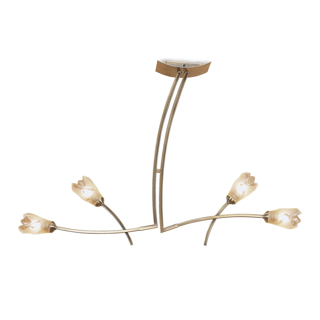 M0183AB Pietra Linear Pendant 2 Arm 4 Light G9 Antique Brass