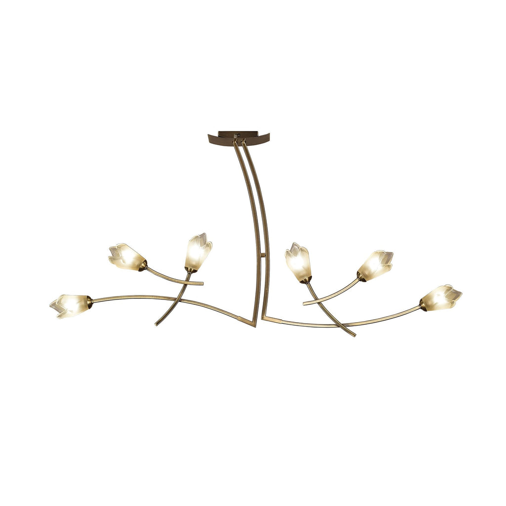 M0191AB Pietra Linear Pendant 2 Arm 6 Light G9 Antique Brass