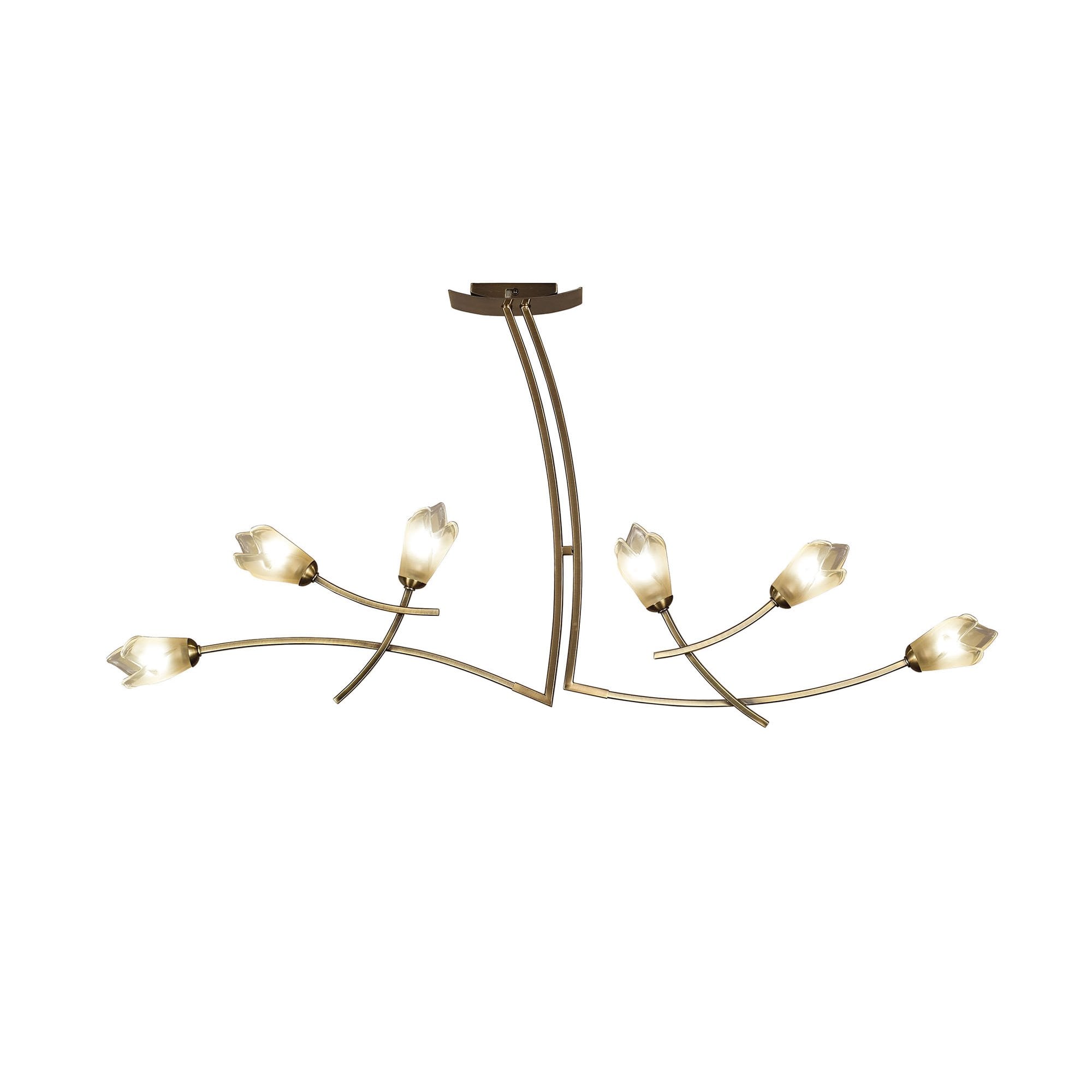 M0191AB Pietra Linear Pendant 2 Arm 6 Light G9 Antique Brass