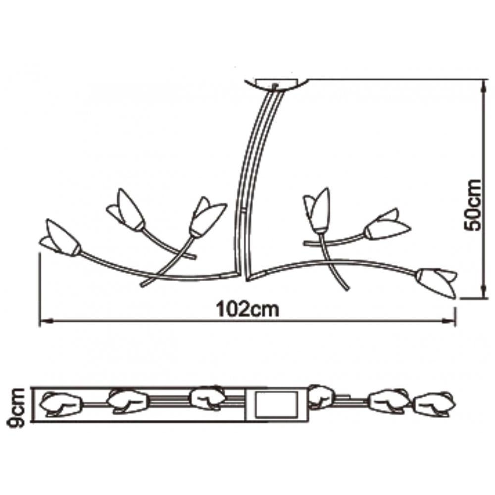 M0191AB Pietra Linear Pendant 2 Arm 6 Light G9 Antique Brass