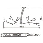 M0191AB Pietra Linear Pendant 2 Arm 6 Light G9 Antique Brass