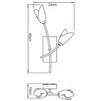 M0193AB/S Pietra Wall Lamp Switched 2 Light G9 Antique Brass