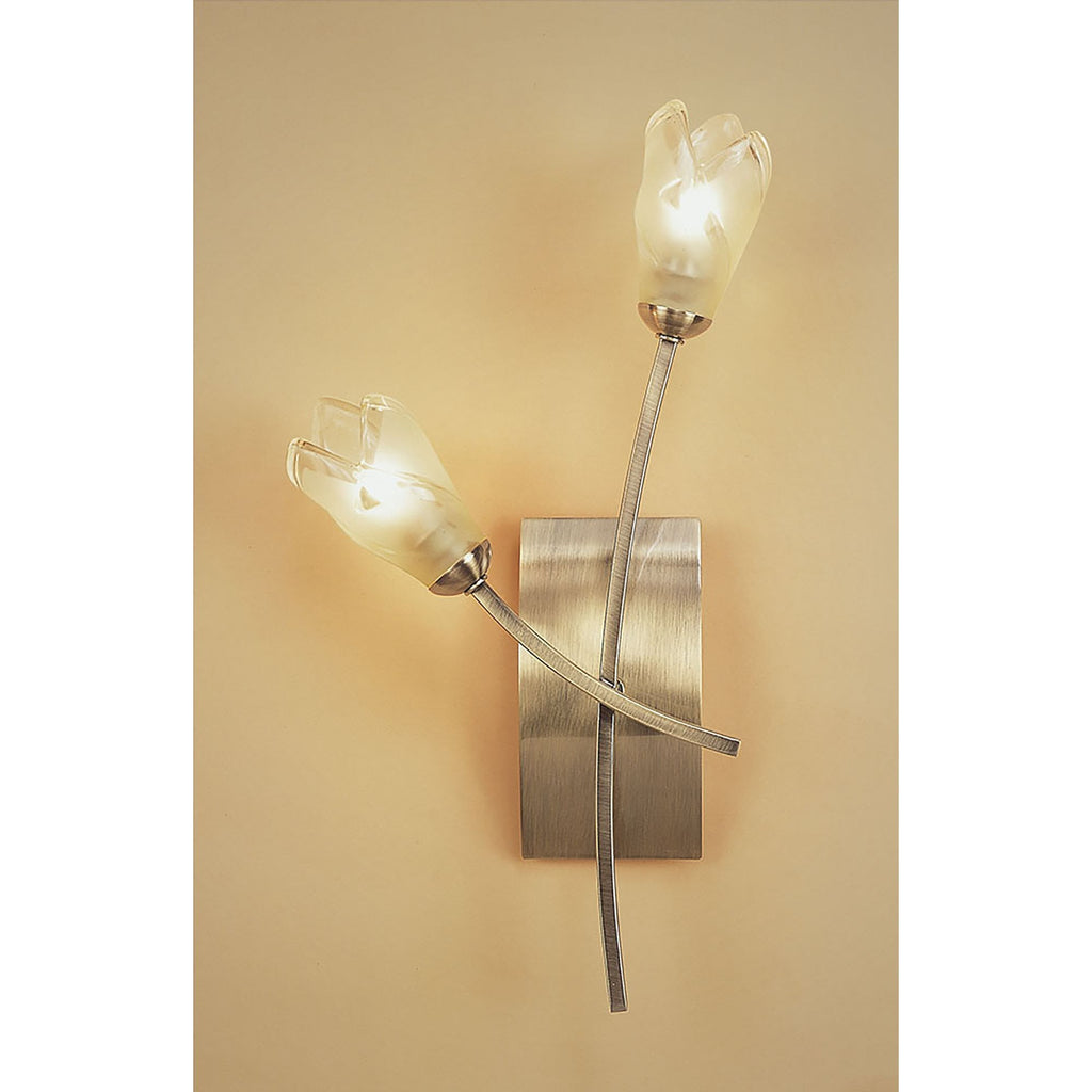 M0193AB/S Pietra Wall Lamp Switched 2 Light G9 Antique Brass