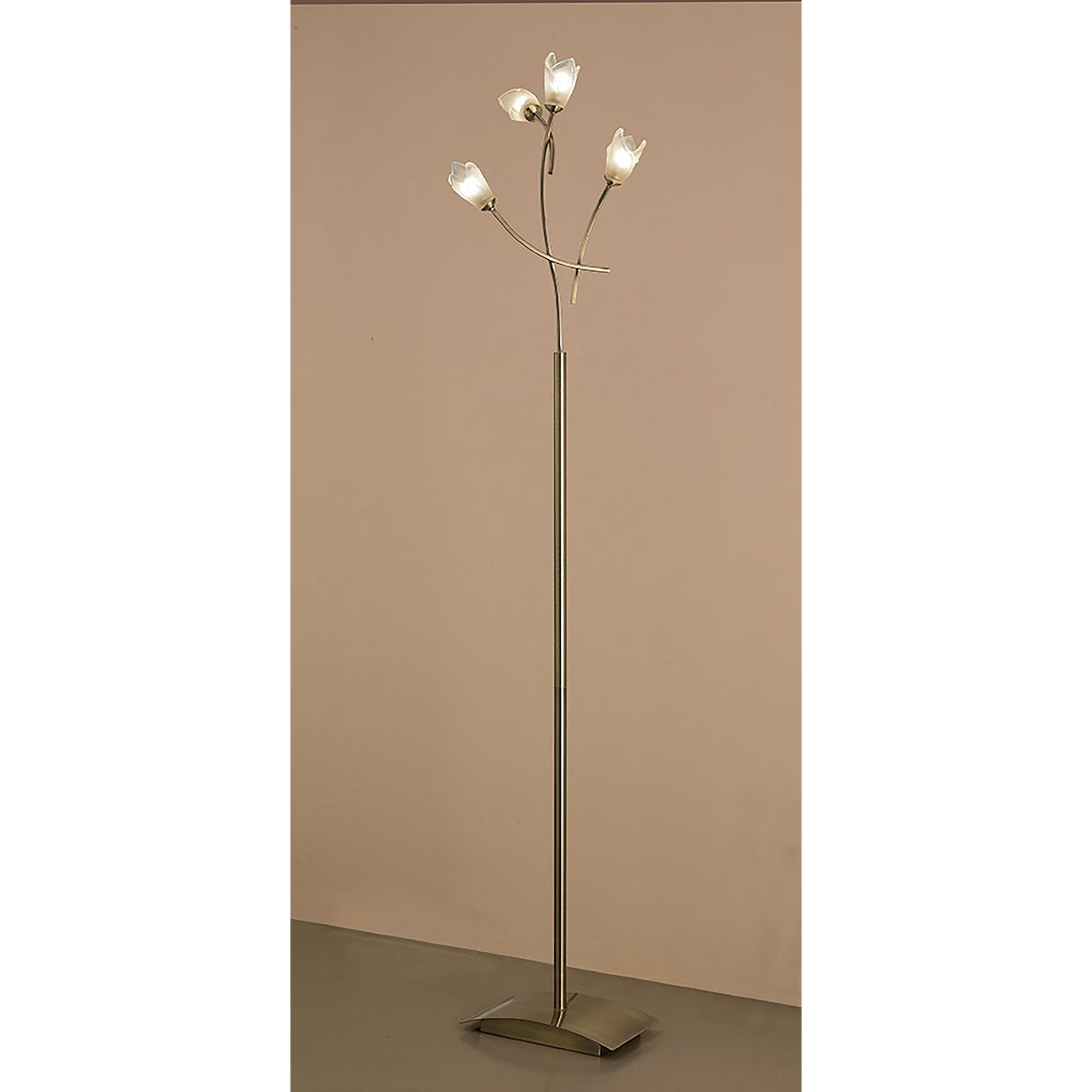 M0195AB Pietra Floor Lamp 4 Light G9 Antique Brass