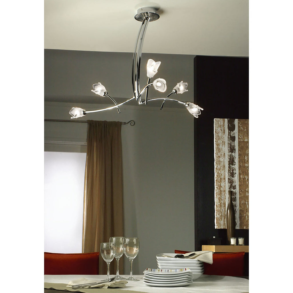 M0181 Pietra Pendant 3 Arm 6 Light G9 Polished Chrome