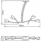 M0183 Pietra Linear Pendant 2 Arm 4 Light G9 Polished Chrome