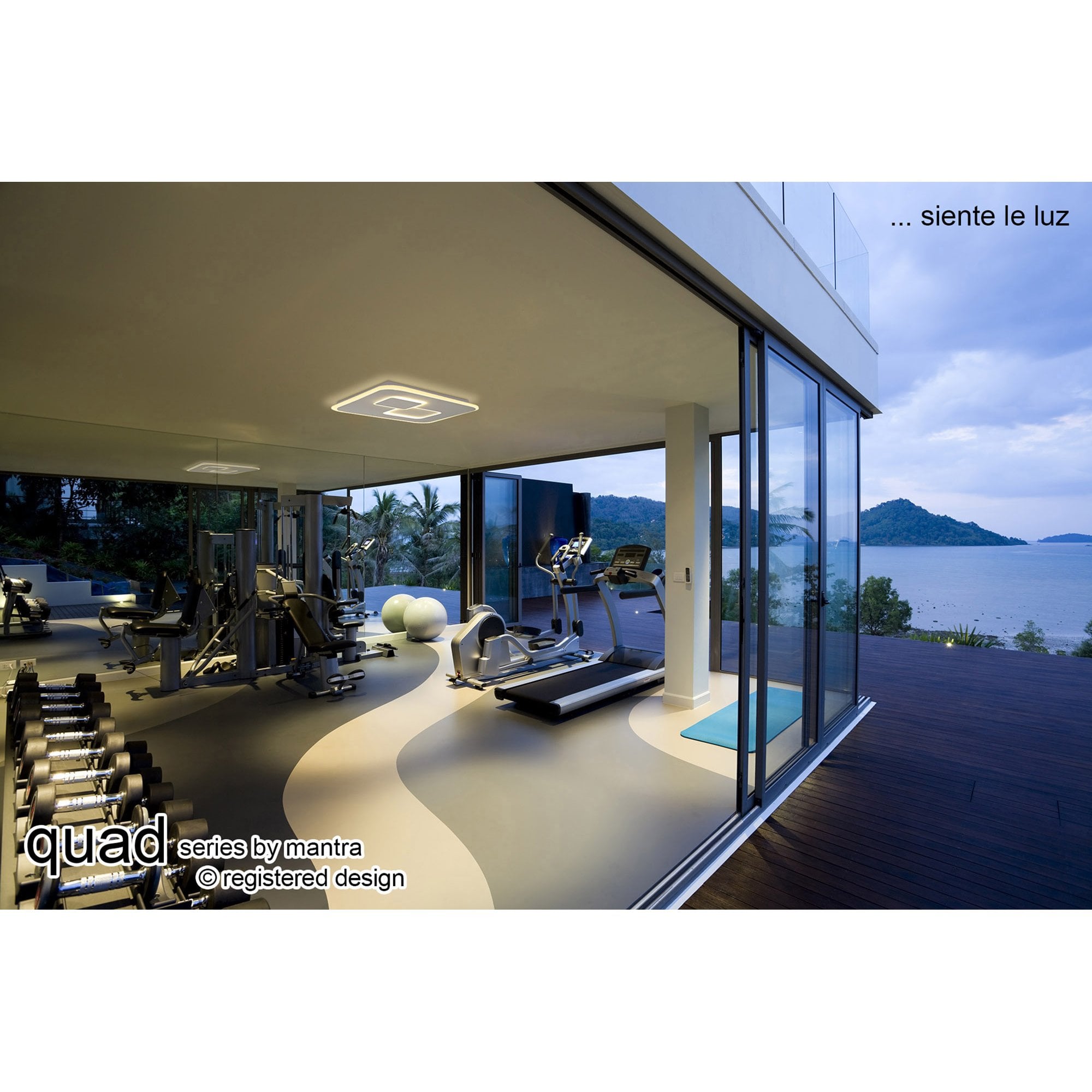 M6455 Quad Ceiling 46cm Square 50W LED 3000-6000K Tuneable Remote Control White
