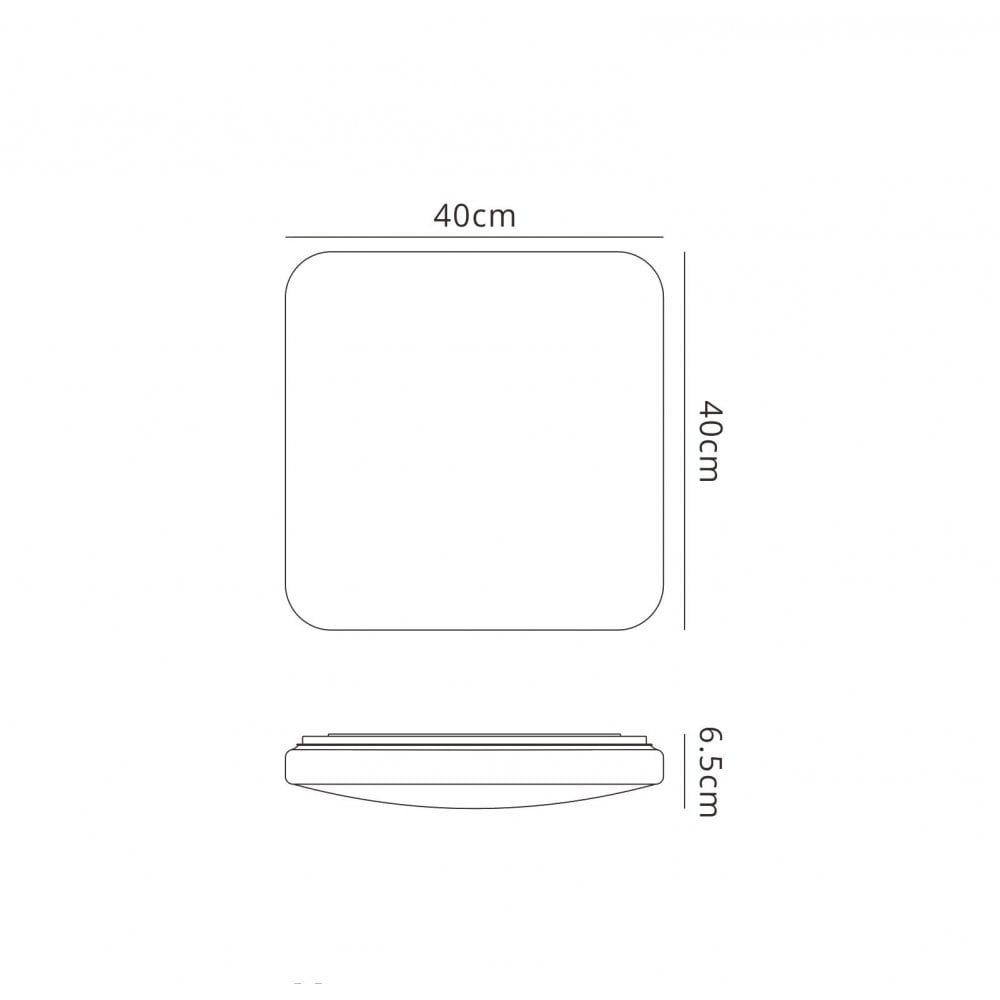 M6241 Quatro II Flush Fitting Square 40cm 45W LED White