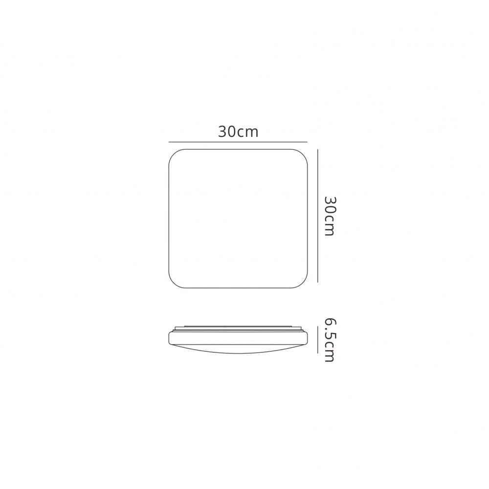M6240 Quatro II Flush Fitting Square 30cm 30W LED White