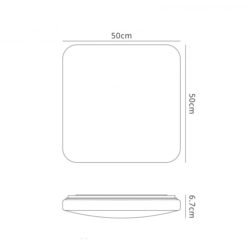 M6242 Quatro II Flush Fitting Square 50cm 60W LED White