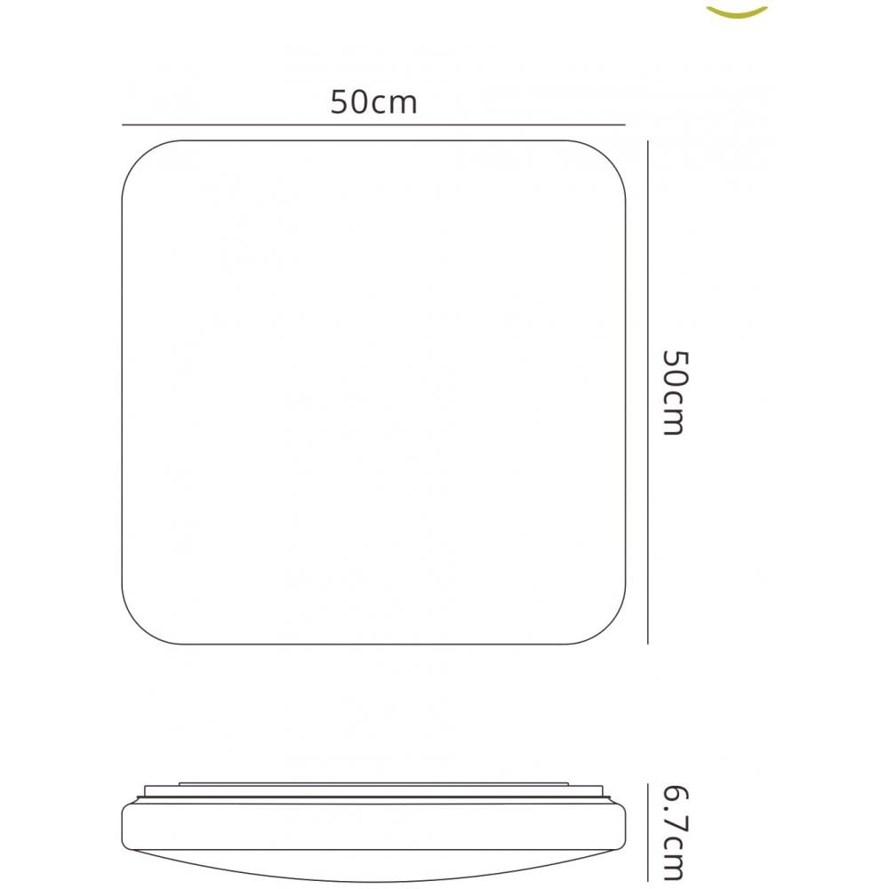M6245 Quatro II Flush Fitting Square 50cm 60W LED White