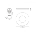 M5933 Reef Ceiling 45cm Round 48W LED -6500K Tuneable Remote Control Chrome / White