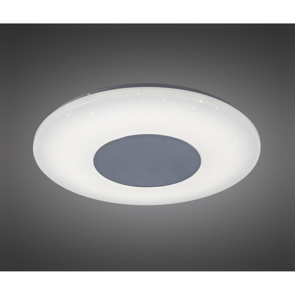 M5933 Reef Ceiling 45cm Round 48W LED -6500K Tuneable Remote Control Chrome / White