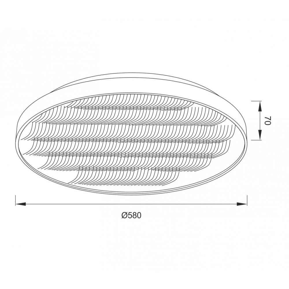 M5342 Reflex Flush 58cm Round 50W LED + 6000K Aluminium / Acrylic