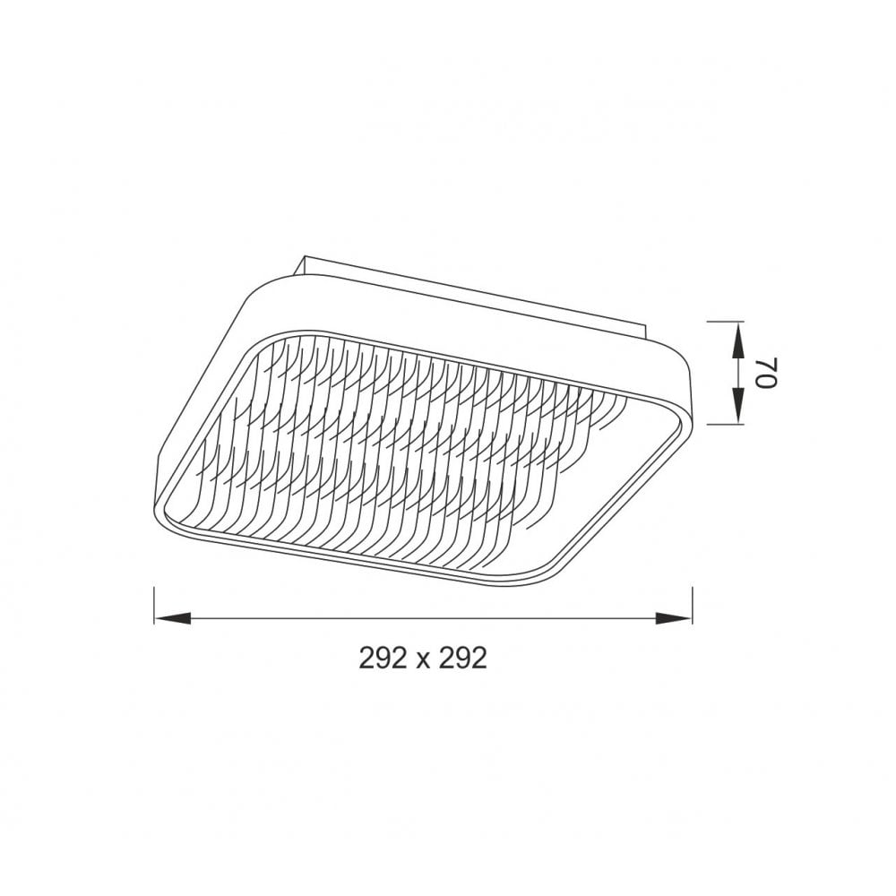 M5341 Reflex Flush 29cm Square 18W LED + 6000K Aluminium / Acrylic