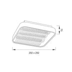 M5341 Reflex Flush 29cm Square 18W LED + 6000K Aluminium / Acrylic
