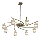 M0032AB Rosa Del Desierto Telescopic Pendant 8 Light G9 Antique Brass