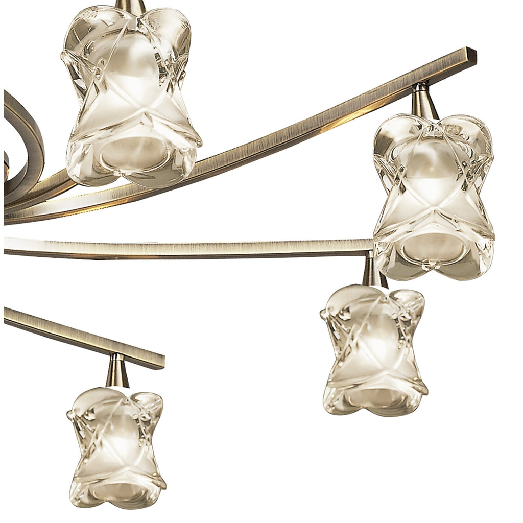 M0032AB Rosa Del Desierto Telescopic Pendant 8 Light G9 Antique Brass