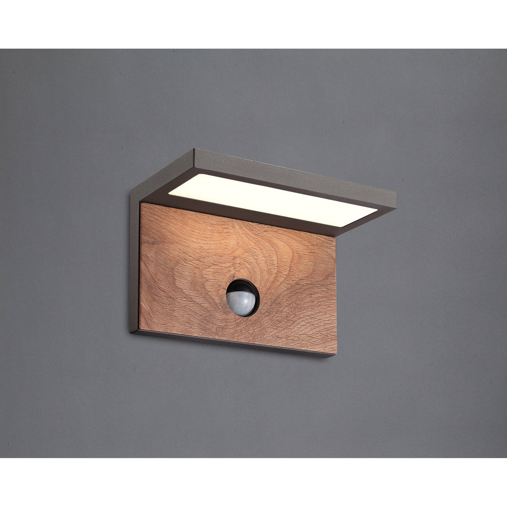 M6774 Ruka Outdoor Motion Sensor Wall Lamp 15W LED Anthracite/Walnut