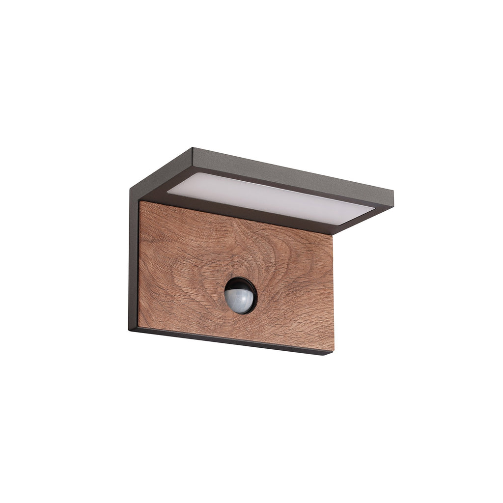 M6774 Ruka Outdoor Motion Sensor Wall Lamp 15W LED Anthracite/Walnut